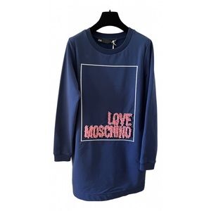 LOVE MOSCHINO
Embellished cotton-blend fleece mini dress nwt